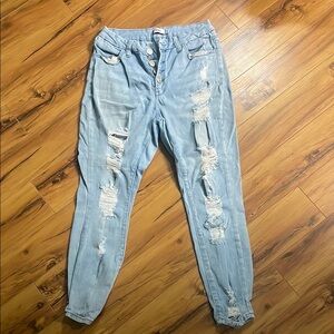 Light Blue Distressed Women Jeans